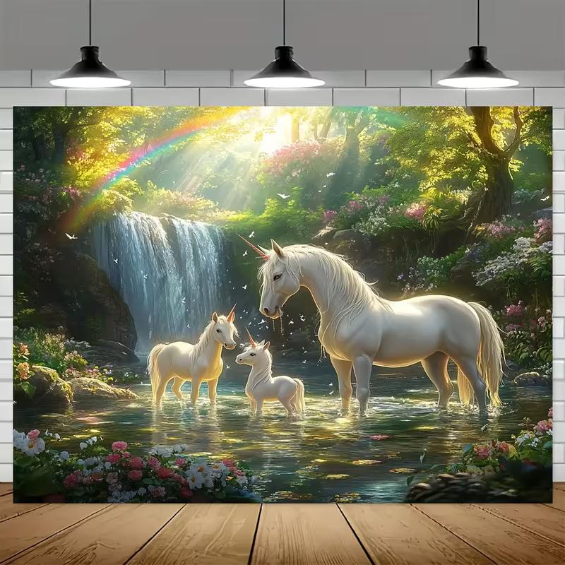 2D Enchanted Forest Unicorn Tapestry Waterfall Rainbow Background Cloth for Pa 47.2x31.5inch/120*80cm
2D Enchanted Forest Unicorn Tapestry Waterfall Rainbow Background Cloth for Pa 47.2x31.5inch/120*80cm