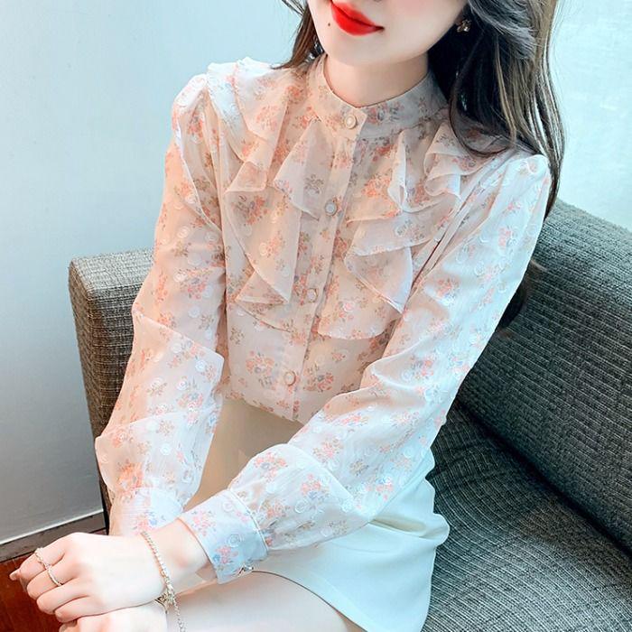 Women s Floral Chiffon Ruffle Blouse - Autumn Long Sleeve Stylish Top Small
Women s Floral Chiffon Ruffle Blouse - Autumn Long Sleeve Stylish Top Small