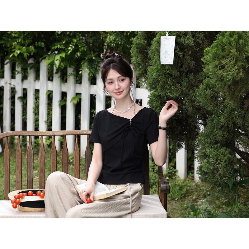 LNXN Women s Black Ruched Short-Sleeve T-Shirt S
LNXN Women s Black Ruched Short-Sleeve T-Shirt S