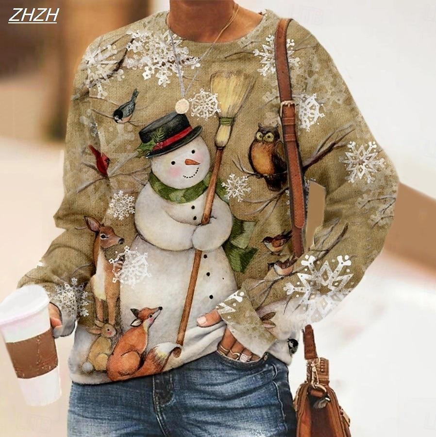 Женское худи с рождественским принтом снеговика, праздничный пуловер, уютная одежда с длинным рукавом, пуловер в праздничном стиле осень-зима XL
Женское худи с рождественским принтом снеговика, праздничный пуловер, уютная одежда с длинным рукавом, пуловер в праздничном стиле осень-зима XL