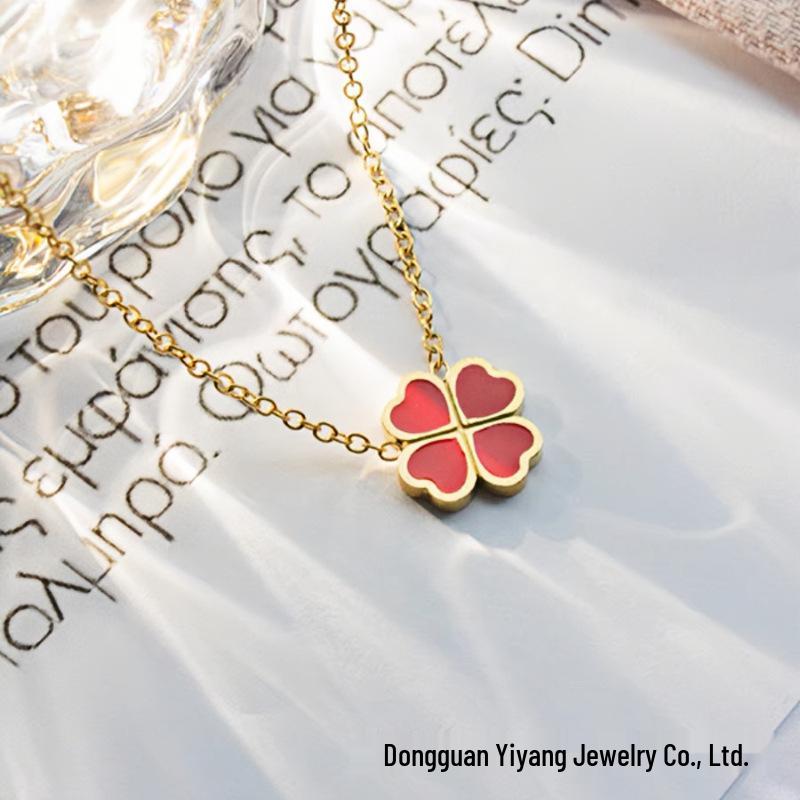 Двустороннее ожерелье-подвеска «Четырехлистный клевер», титановая сталь с 18-каратным капельным маслом, модный дизайн «Сердце» с сохранением цвета. 18K
Двустороннее ожерелье-подвеска «Четырехлистный клевер», титановая сталь с 18-каратным капельным маслом, модный дизайн «Сердце» с сохранением цвета. 18K