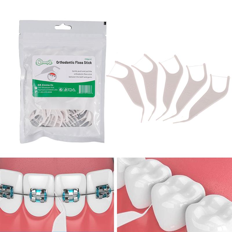 50 шт./пакет, ортодонтическая зубная нить с нитью, одноразовая суперплоская чистящая зубная нить, зубочистка, гигиена полости рта, чистка зубов
50 шт./пакет, ортодонтическая зубная нить с нитью, одноразовая суперплоская чистящая зубная нить, зубочистка, гигиена полости рта, чистка зубов