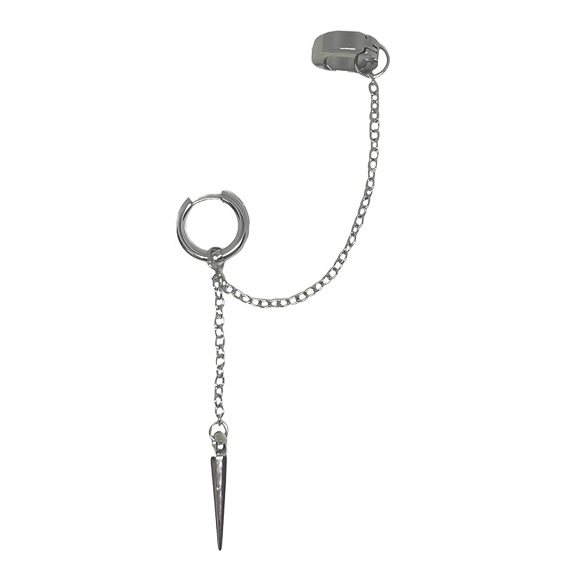 No holes needed chain earrings chain fake false mouth piercing lips ear cuff Korean earrings cute cool landmine mass production silver cone (fake
No holes needed chain earrings chain fake false mouth piercing lips ear cuff Korean earrings cute cool landmine mass production silver cone (fake