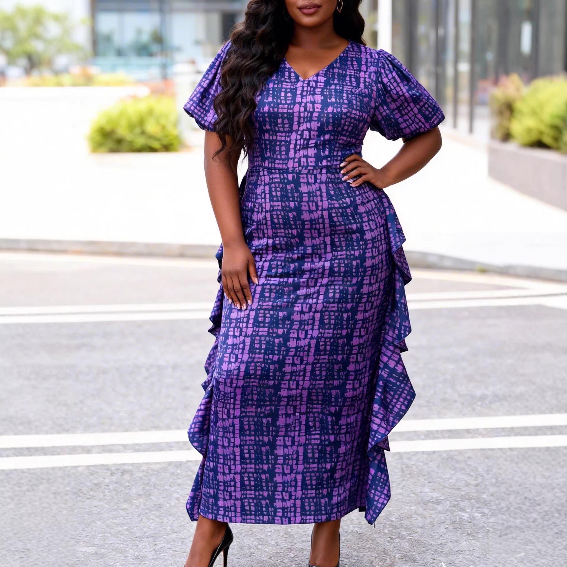Plus Size V-neck Puff Sleeve Bodycon Ruffle Dress 0XL фіолетовий
Plus Size V-neck Puff Sleeve Bodycon Ruffle Dress 0XL фіолетовий