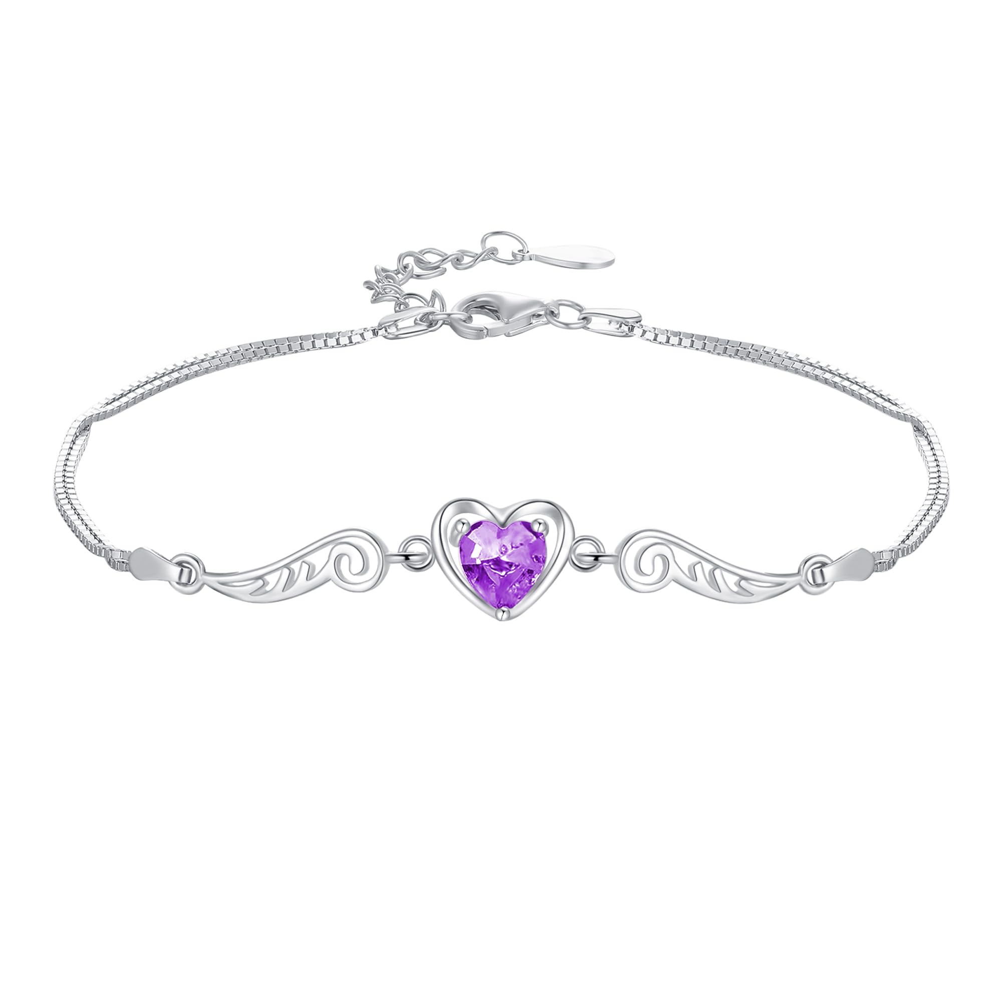 Anklet for Natural February No Hypoallergenic to Double Heart Angel Ankle Present Silver Thunder Women, Stone, Birthstone, Amethyst, Silver, 925,
Anklet for Natural February No Hypoallergenic to Double Heart Angel Ankle Present Silver Thunder Women, Stone, Birthstone, Amethyst, Silver, 925,