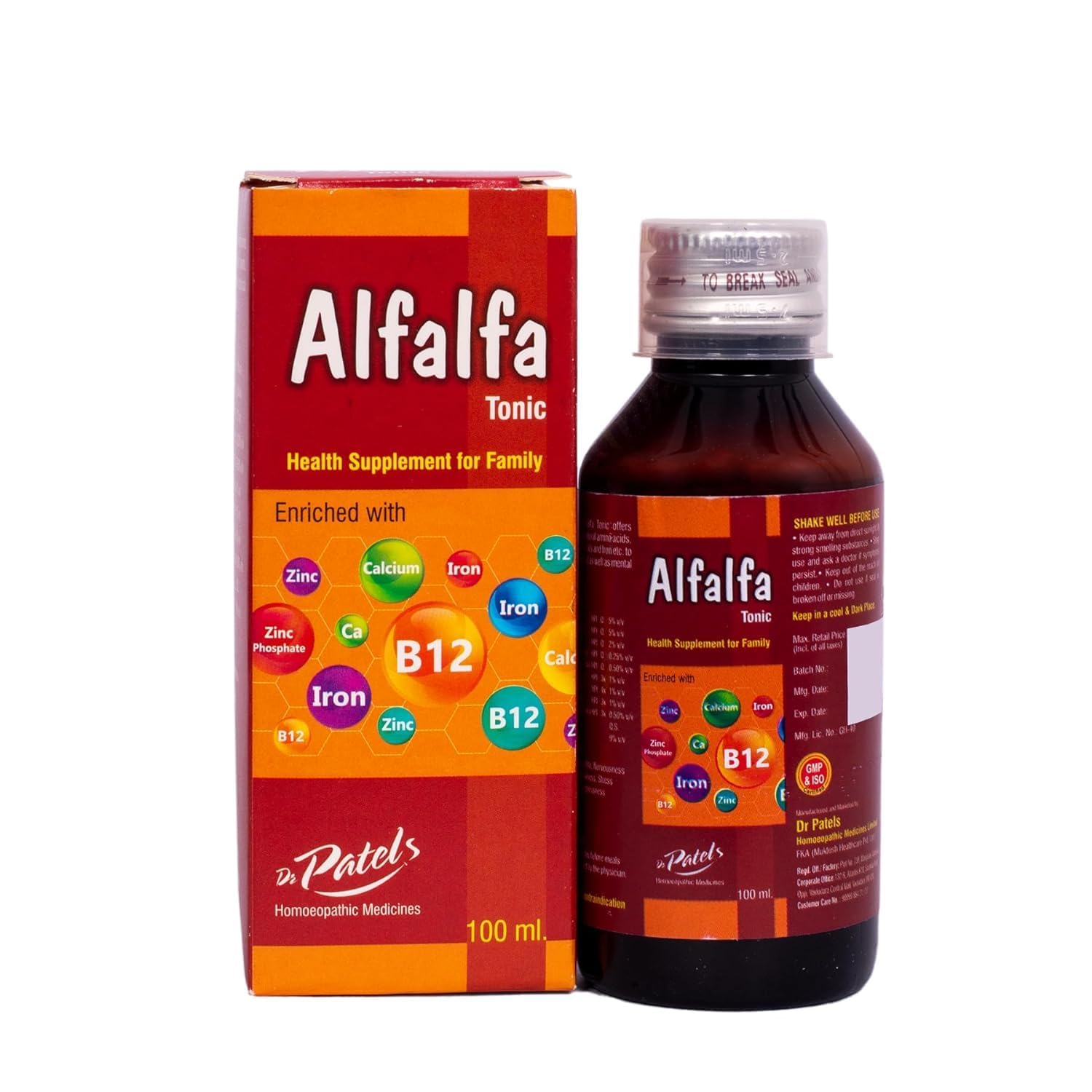 Dr. Patel s Homeopathic Alfalfa B12 Syrup, A Health Tonic, Reduces Stress | 100ml 0.2lbs
Dr. Patel s Homeopathic Alfalfa B12 Syrup, A Health Tonic, Reduces Stress | 100ml 0.2lbs