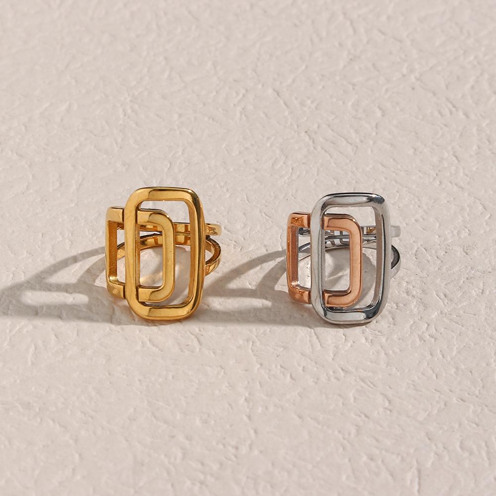 Waterproof 18K Gold Plated Jewelry Irregular Ring Stainless Steel Hollow Geometric Open Rings Adjustable Women Christmas
Waterproof 18K Gold Plated Jewelry Irregular Ring Stainless Steel Hollow Geometric Open Rings Adjustable Women Christmas