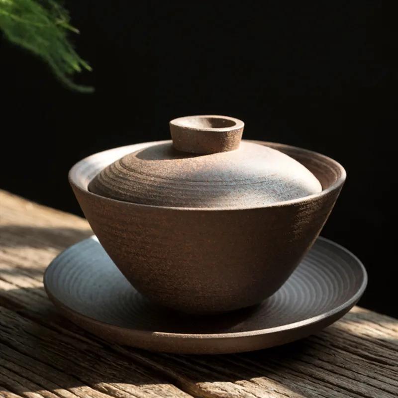 Retro Kiln Change Ceramics Gaiwan Handmade Pottery Tea Tureen Teacup Household Tea Set Accessories Chinese Cover Bowl Drinkware 190ml
Retro Kiln Change Ceramics Gaiwan Handmade Pottery Tea Tureen Teacup Household Tea Set Accessories Chinese Cover Bowl Drinkware 190ml