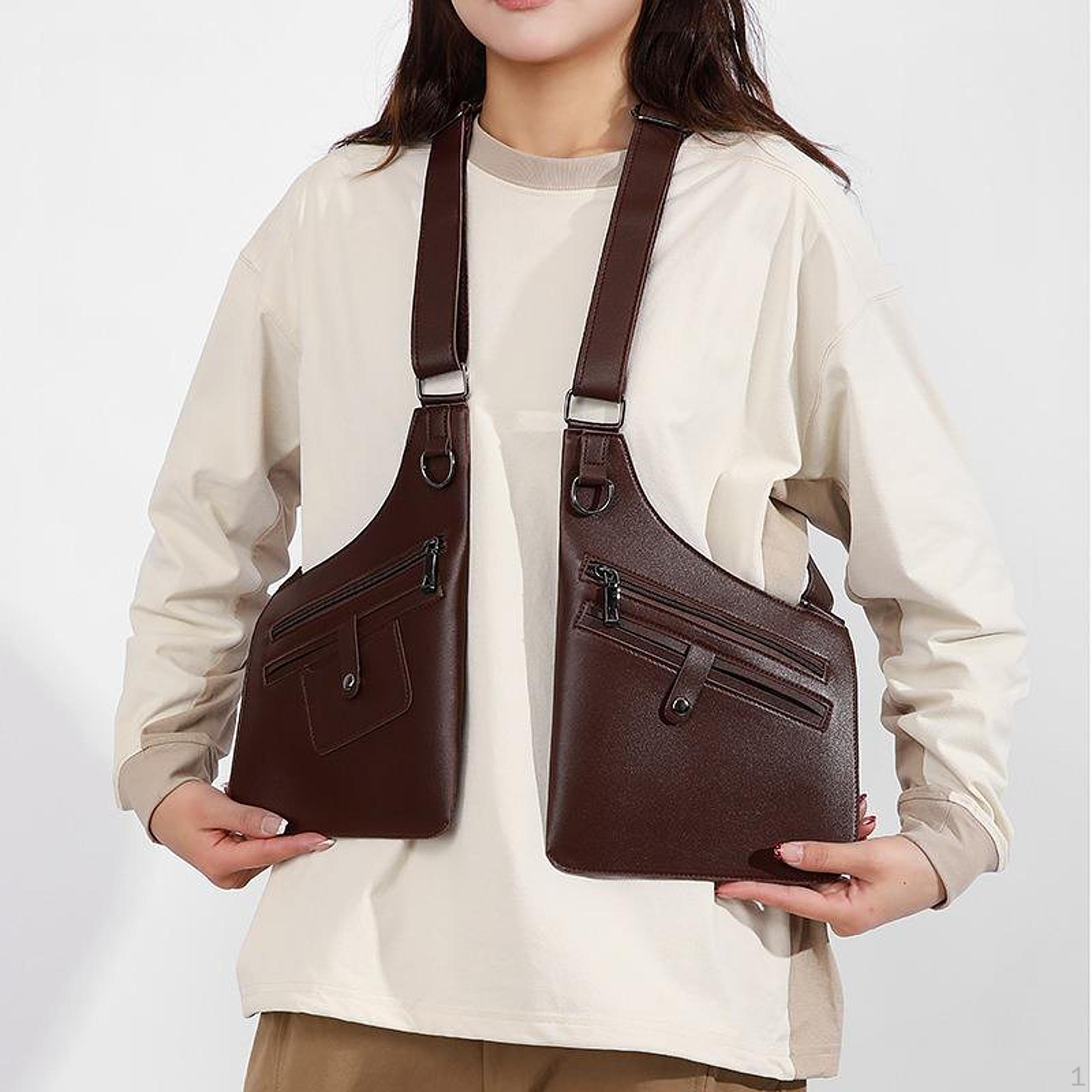 Double Armpit Shoulder Bag Lightweight Underarm for Men Outdoor темно-коричневого кольору
Double Armpit Shoulder Bag Lightweight Underarm for Men Outdoor темно-коричневого кольору