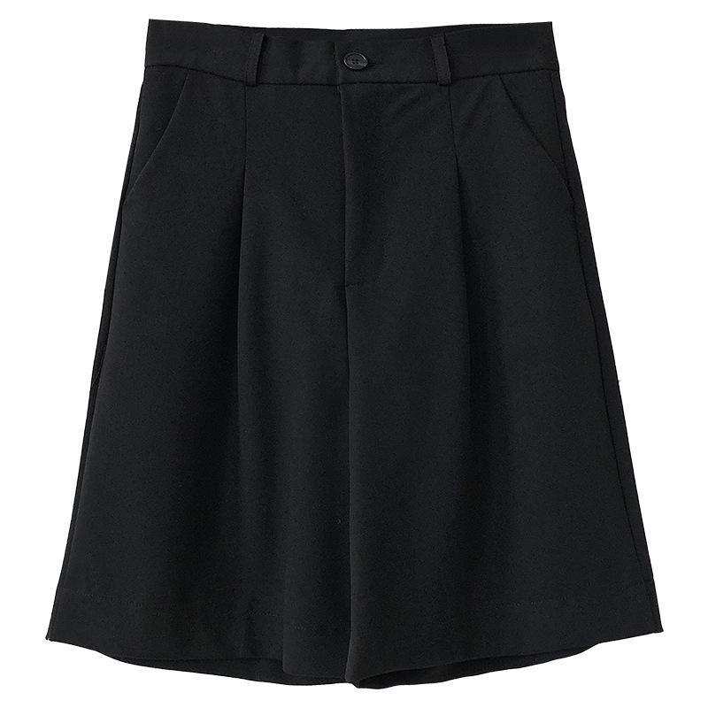 Женские черные шорты с высокой талией, свободного кроя, в корейском стиле, с широкими штанинами - Стройнящие, для весенней повседневной носки L чёрный
Женские черные шорты с высокой талией, свободного кроя, в корейском стиле, с широкими штанинами - Стройнящие, для весенней повседневной носки L чёрный