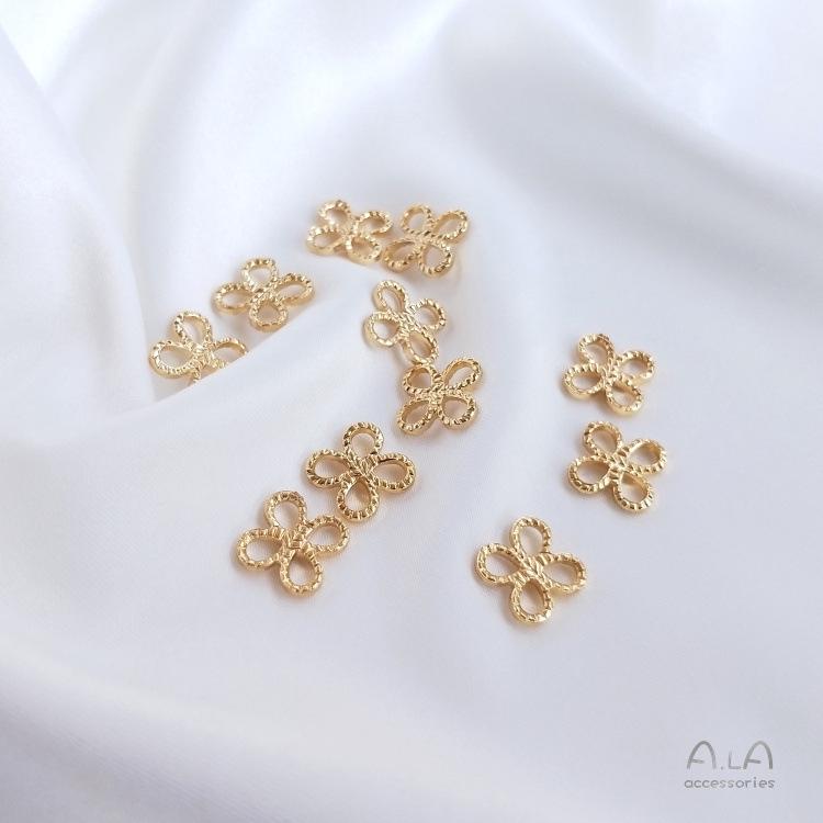 14K Gold-Filled Copper-Plated Four-Leaf Clover Pendant for DIY Bracelets and Earrings 10mm 1 Pair (2 Pieces)
14K Gold-Filled Copper-Plated Four-Leaf Clover Pendant for DIY Bracelets and Earrings 10mm 1 Pair (2 Pieces)