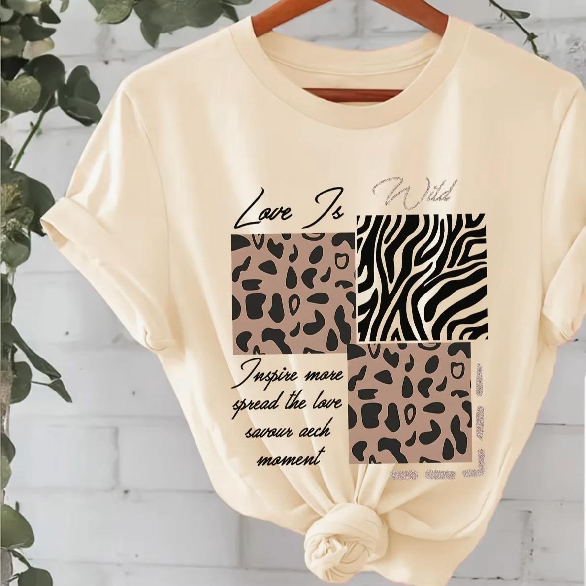 Streetwear Letter Leopard Pattern Love Is Wild T Shirts Tee Women Unisex Cotton Summer Loose Casual Harajuku Oversize Top Fashion 4XL
Streetwear Letter Leopard Pattern Love Is Wild T Shirts Tee Women Unisex Cotton Summer Loose Casual Harajuku Oversize Top Fashion 4XL