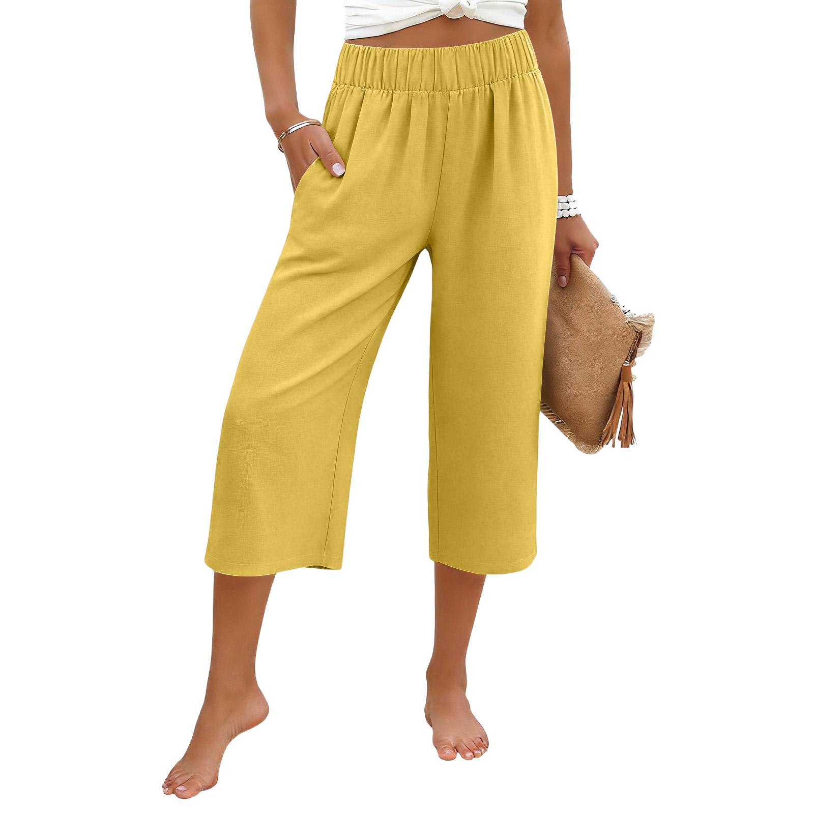 Womens Baggy Wide Leg Pants Summer High Waisted Palazzo Pants Beach Vacation Casual Trousers With Pockets XL жовтий
Womens Baggy Wide Leg Pants Summer High Waisted Palazzo Pants Beach Vacation Casual Trousers With Pockets XL жовтий