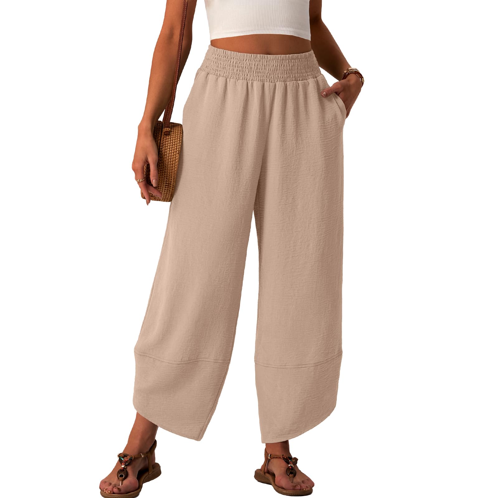 Womens Baggy Wide Leg Pants Summer High Waisted Palazzo Pants Beach Vacation Casual Trousers With Pockets XL хакі
Womens Baggy Wide Leg Pants Summer High Waisted Palazzo Pants Beach Vacation Casual Trousers With Pockets XL хакі