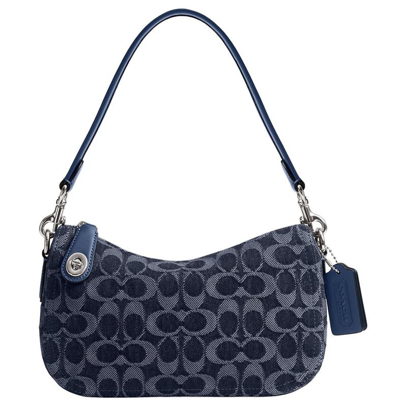 COACH Swinger 23 Silver Hardware Detachable Shoulder Strap Cotton Shoulder Bag Small Women s Blue синій
COACH Swinger 23 Silver Hardware Detachable Shoulder Strap Cotton Shoulder Bag Small Women s Blue синій