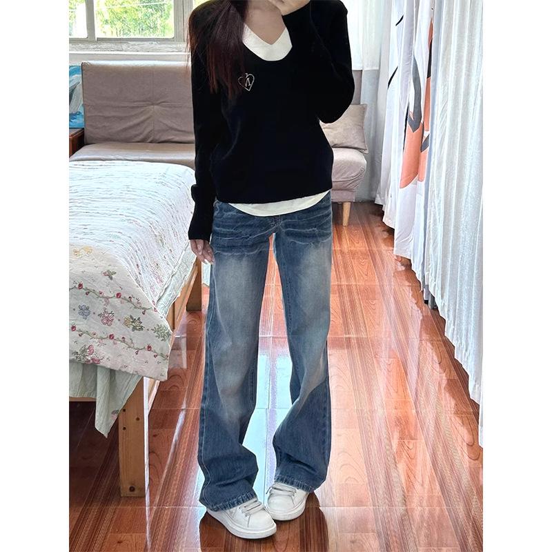 Женские джинсы 2025 года в стиле ретро, микро-клеш, с низкой посадкой, с трещинами - прямые, свободного кроя, стройнящие, с широкими штанинами 3XL
Женские джинсы 2025 года в стиле ретро, микро-клеш, с низкой посадкой, с трещинами - прямые, свободного кроя, стройнящие, с широкими штанинами 3XL