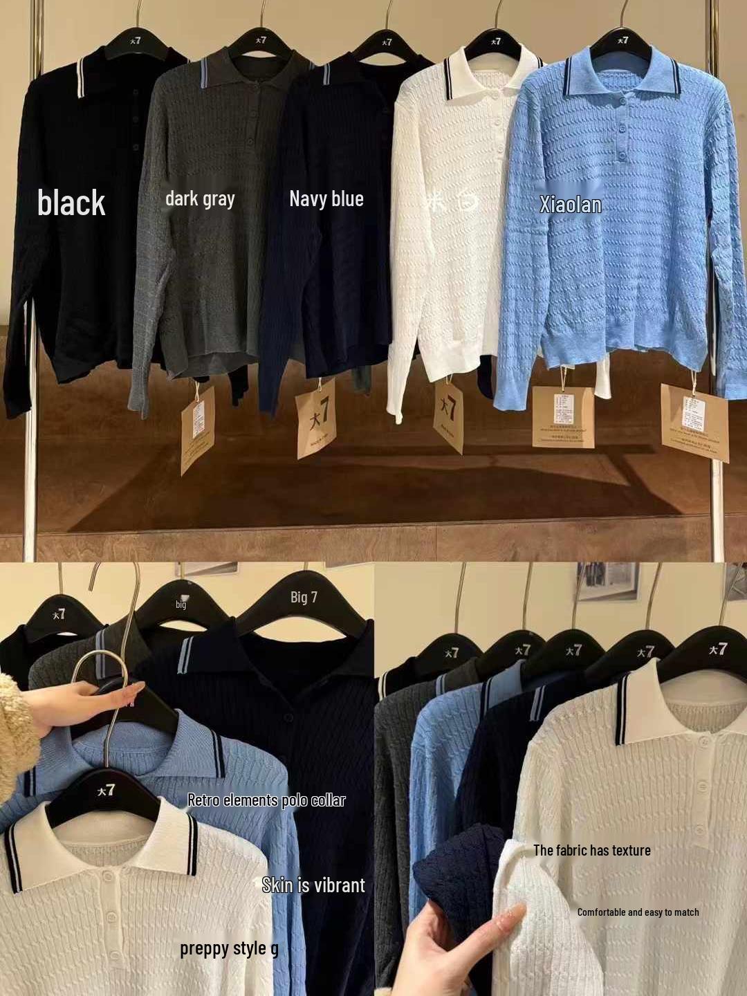 Da7 Women s Spring Plus Size Casual Polo Collar Knitted Top One Size чорний
Da7 Women s Spring Plus Size Casual Polo Collar Knitted Top One Size чорний