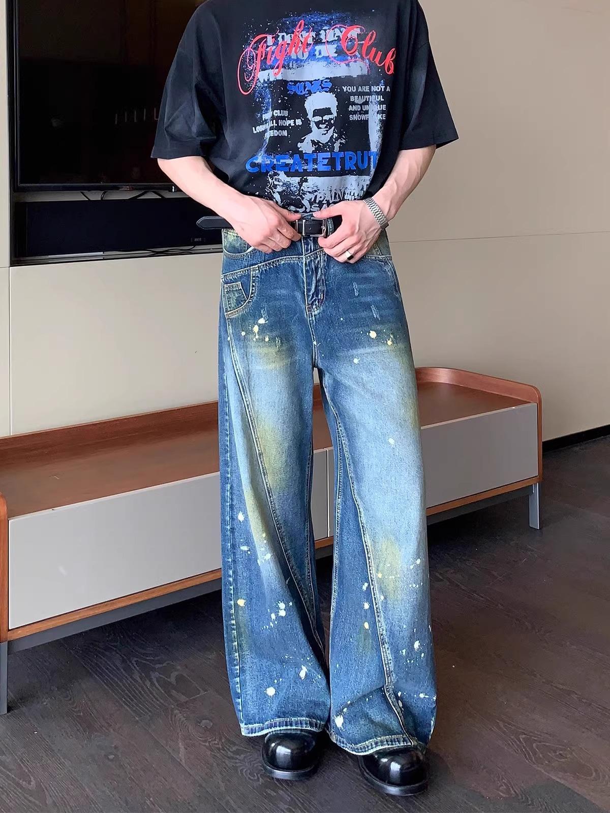 JYL Men s Straight Jeans American Niche Deconstructed Patch High-Street Loose Denim Pants S
JYL Men s Straight Jeans American Niche Deconstructed Patch High-Street Loose Denim Pants S