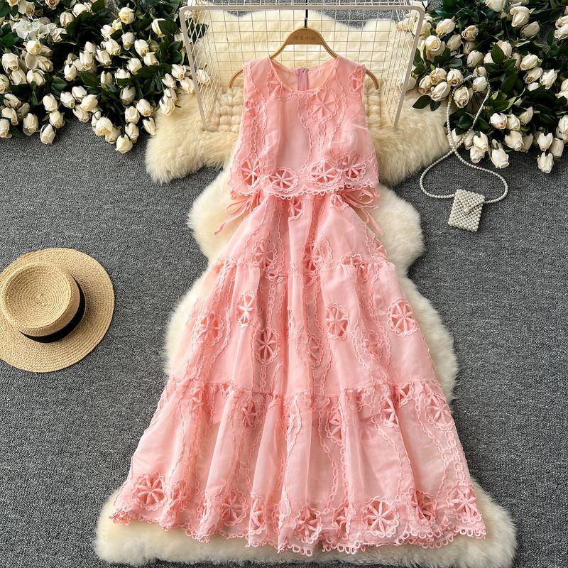 Classy Elegant Dress Women s French Style Retro Exquisite Hollow-out Lace Embroider Waist-Tight Stitching Sleeveless Vest Dress Pink All yards
Classy Elegant Dress Women s French Style Retro Exquisite Hollow-out Lace Embroider Waist-Tight Stitching Sleeveless Vest Dress Pink All yards