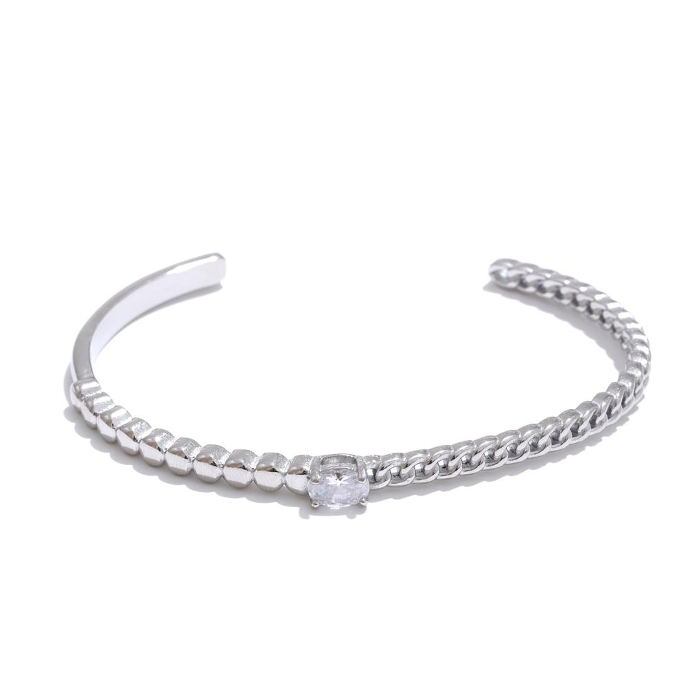Yhpup Trendy Stainless Steel Zircon Chain Cuff Open Bracelet Bangle Waterproof Fashion Wrist Jewelry Accessories
Yhpup Trendy Stainless Steel Zircon Chain Cuff Open Bracelet Bangle Waterproof Fashion Wrist Jewelry Accessories