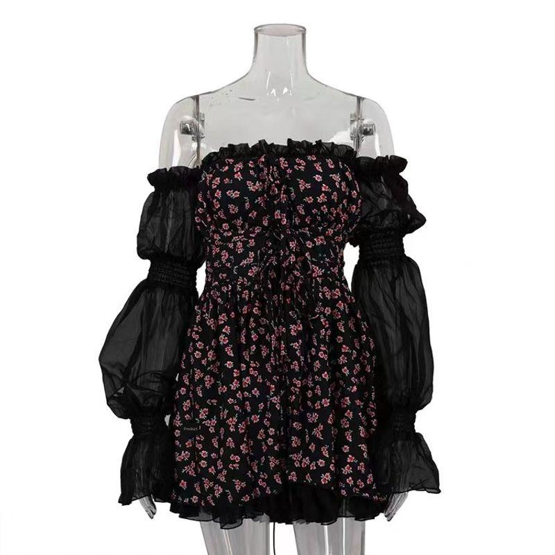 Western Style Mesh Patchwork Print Dress Sexy Tube Top Short dress Printed Strapless Dress Black L
Western Style Mesh Patchwork Print Dress Sexy Tube Top Short dress Printed Strapless Dress Black L