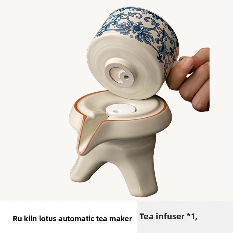 Anti Scald Auto Tea Maker Ru Kiln Blue White Kungfu Tea Set Lazy Stone Mill Rotating Spout Brewing Pot
Anti Scald Auto Tea Maker Ru Kiln Blue White Kungfu Tea Set Lazy Stone Mill Rotating Spout Brewing Pot