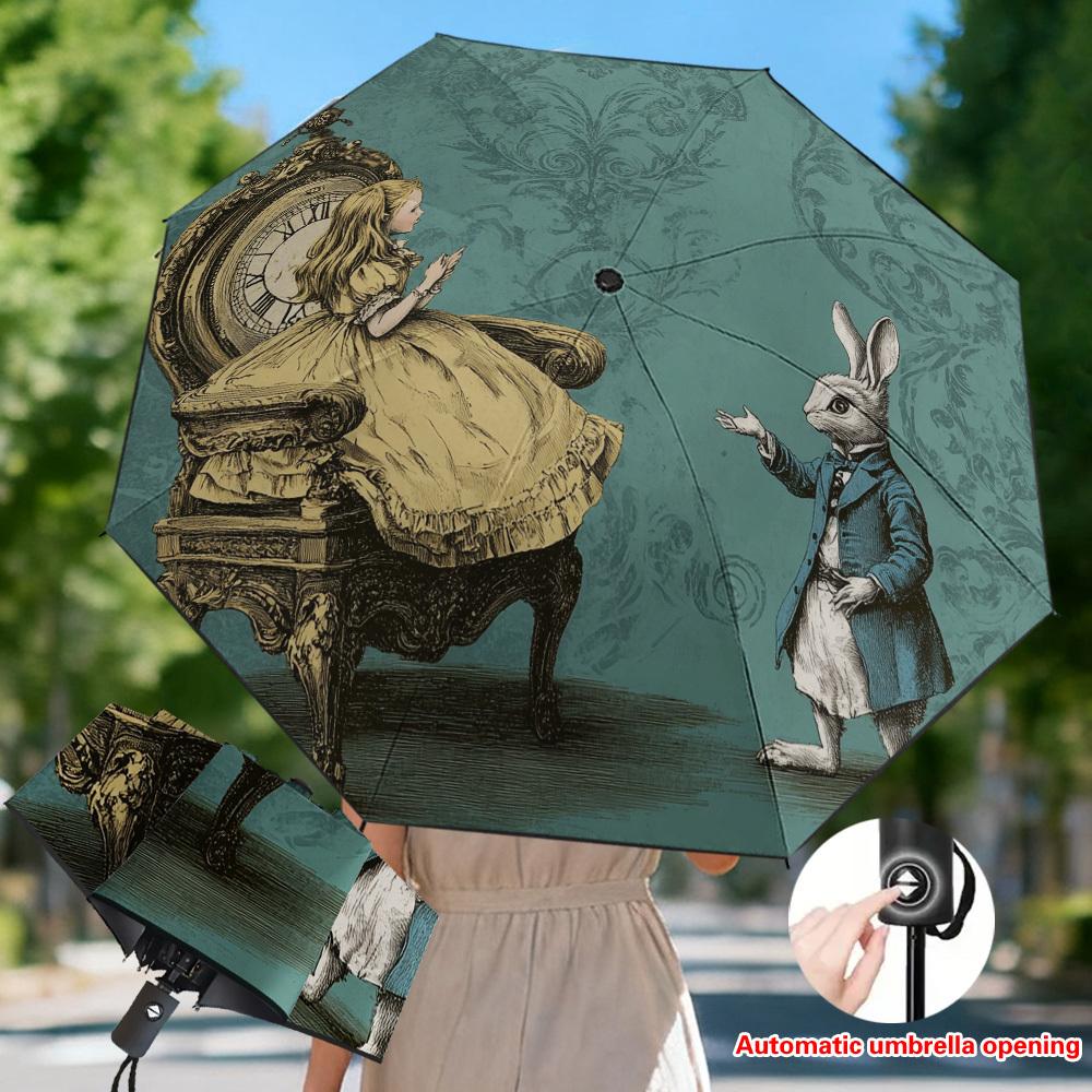 1pc Alice and the White Rabbit Styled Folding Umbrella, Morning-use Blocking Umbrella, Thickened Reinforced Umbrella Frame, Su (as the picture,Iron&8K)
1pc Alice and the White Rabbit Styled Folding Umbrella, Morning-use Blocking Umbrella, Thickened Reinforced Umbrella Frame, Su (as the picture,Iron&8K)