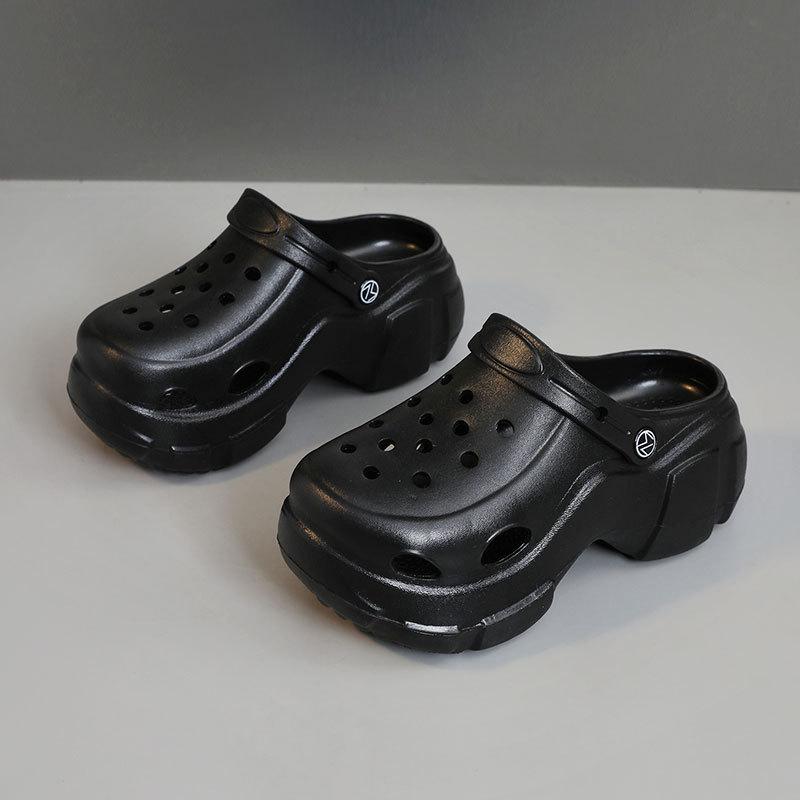 ZB slippers new summer outer wear thick sole soft height increase two wear hole shoes casual 41 чорний
ZB slippers new summer outer wear thick sole soft height increase two wear hole shoes casual 41 чорний