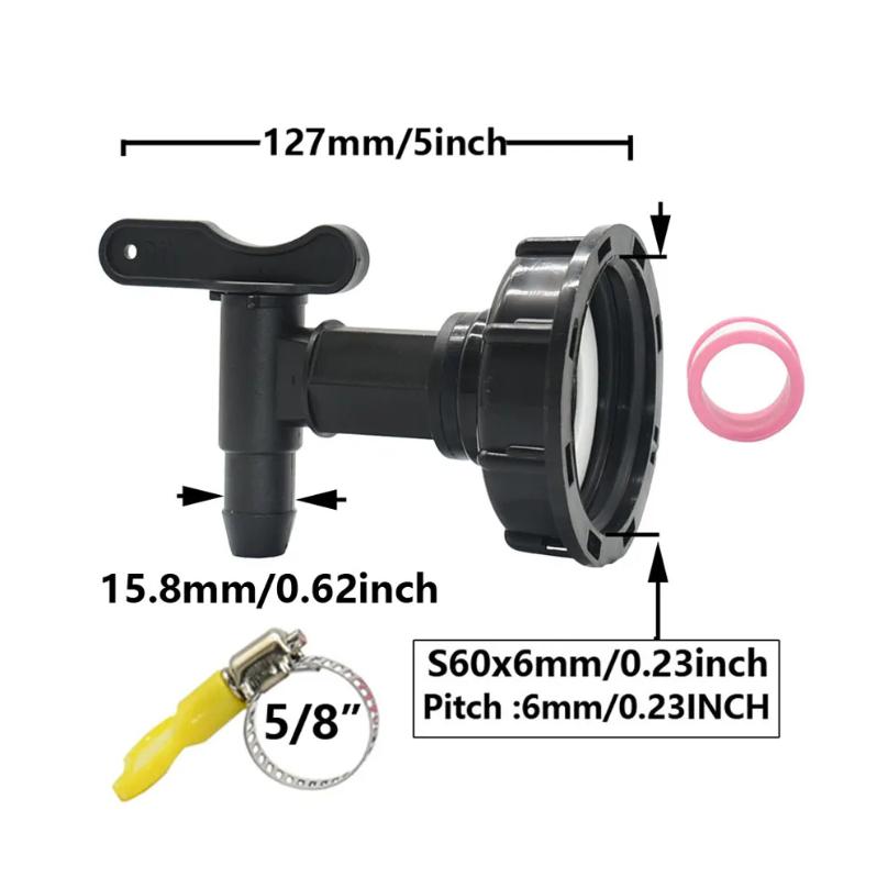 3/4 Tank Tap Adapter Coarse Thread S60 to 5/8 Hose Connector Valves Fittings Garden Water Tanks Faucet Replacement чорний
3/4 Tank Tap Adapter Coarse Thread S60 to 5/8 Hose Connector Valves Fittings Garden Water Tanks Faucet Replacement чорний