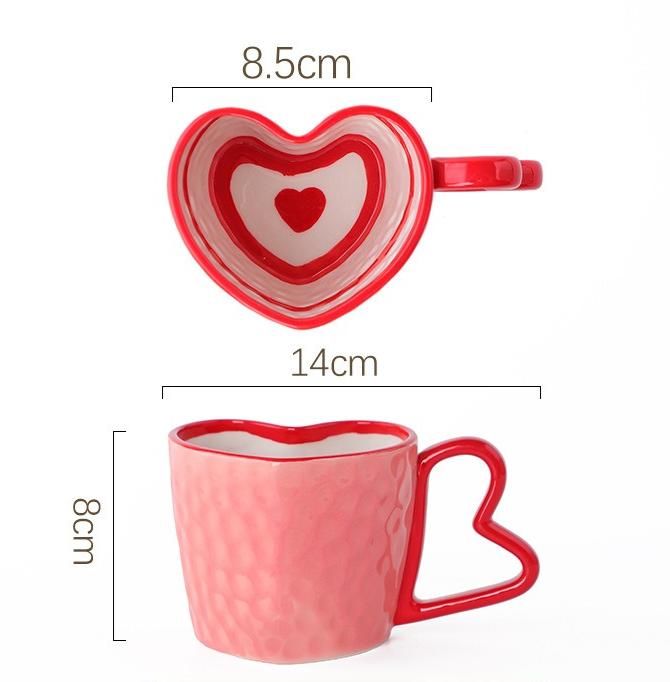 300ml Heart Shape Ceramic Mugs Creative Oatmeal Breakfast Mug Drinkware Set Kitchen with Heart Shape Handle Lovely Festival Gift 300ml
300ml Heart Shape Ceramic Mugs Creative Oatmeal Breakfast Mug Drinkware Set Kitchen with Heart Shape Handle Lovely Festival Gift 300ml