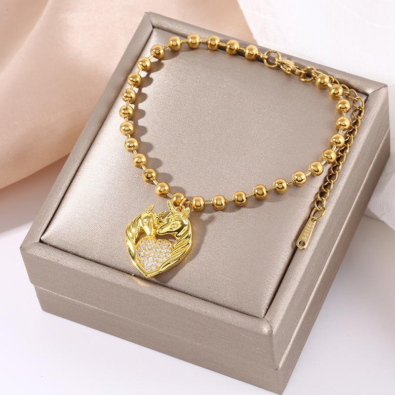 Unique Horse Heart Pendant Beaded Bracelets for Women Men Stainless Steel White Zircon Couple Bangle Lovers Hand Wrist Jewelry
Unique Horse Heart Pendant Beaded Bracelets for Women Men Stainless Steel White Zircon Couple Bangle Lovers Hand Wrist Jewelry