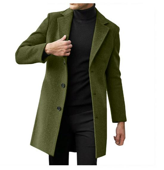 Men s Mid-Length Long-Sleeve Woolen Coat - Autumn/Winter Trench Coat with Wool Fabric, Suit Style Outerwear XXL армия зеленый
Men s Mid-Length Long-Sleeve Woolen Coat - Autumn/Winter Trench Coat with Wool Fabric, Suit Style Outerwear XXL армия зеленый