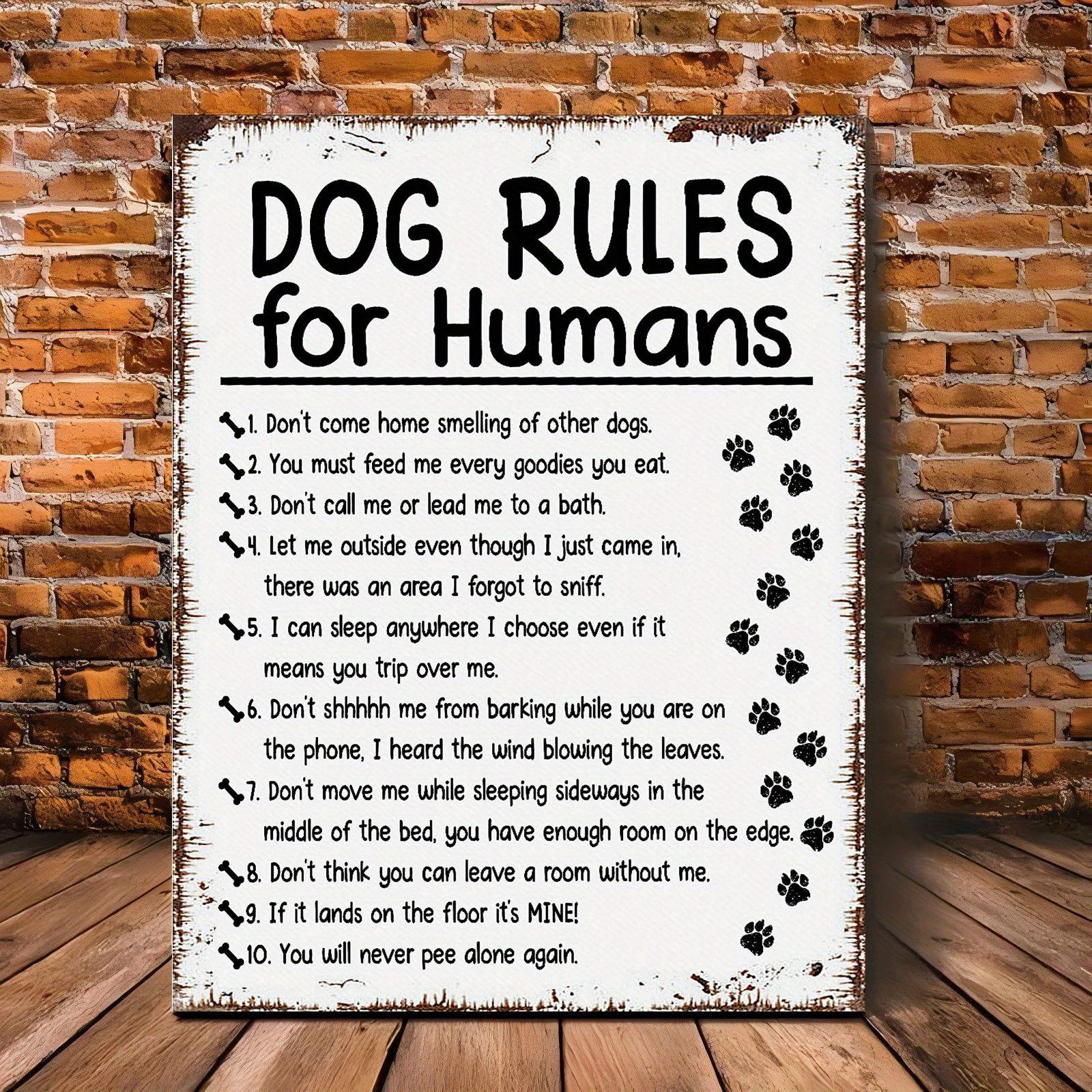 Funny Dog Rules for Humans Metal Wall Art with Wooden Frame Humorous Canvas Sign Perfect Home Office Decor Gift for Do 20x30cm(7.8x11.8inch)
Funny Dog Rules for Humans Metal Wall Art with Wooden Frame Humorous Canvas Sign Perfect Home Office Decor Gift for Do 20x30cm(7.8x11.8inch)
