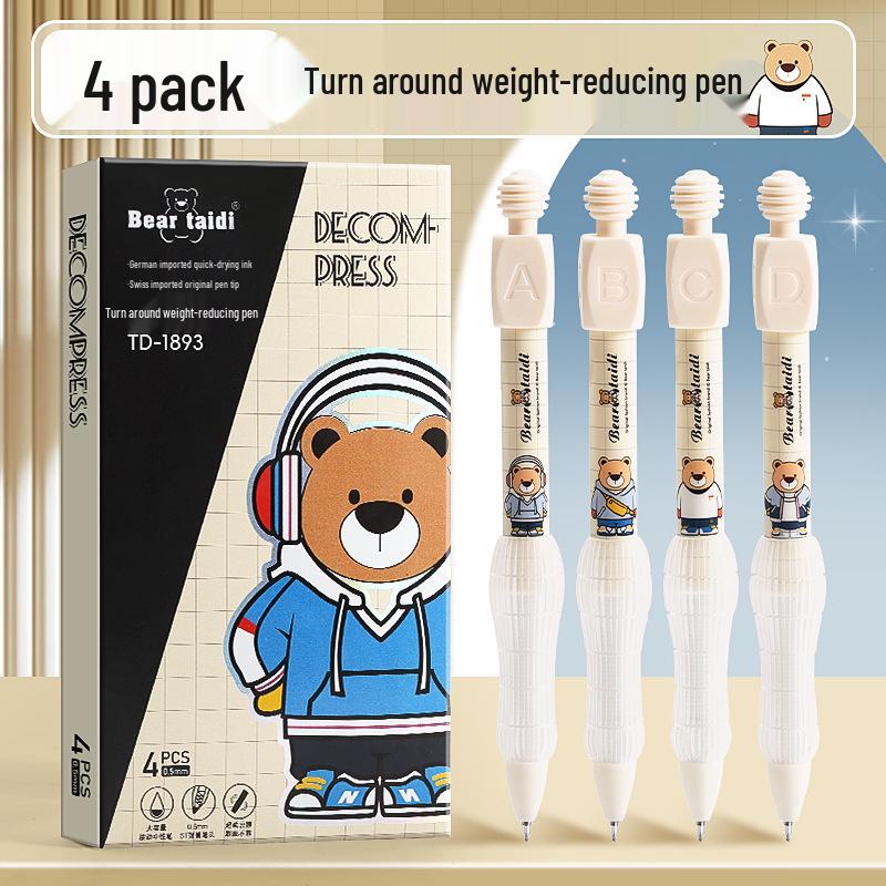 Teddy Bear Decompression Spinning Ballpoint Pen, 0.5mm Black, Super Lightweight, Soft Grip, Quick-Dry Ink. 0.5mm
Teddy Bear Decompression Spinning Ballpoint Pen, 0.5mm Black, Super Lightweight, Soft Grip, Quick-Dry Ink. 0.5mm