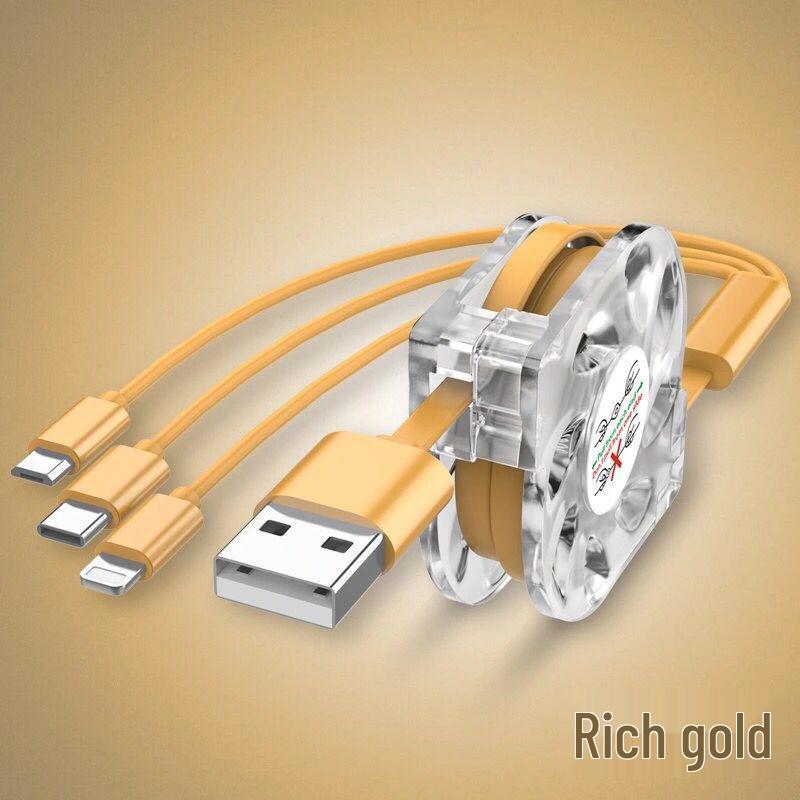 Universal Retractable Fast Charging 3-in-1 Cable for Android/Type-C Devices золотой
Universal Retractable Fast Charging 3-in-1 Cable for Android/Type-C Devices золотой
