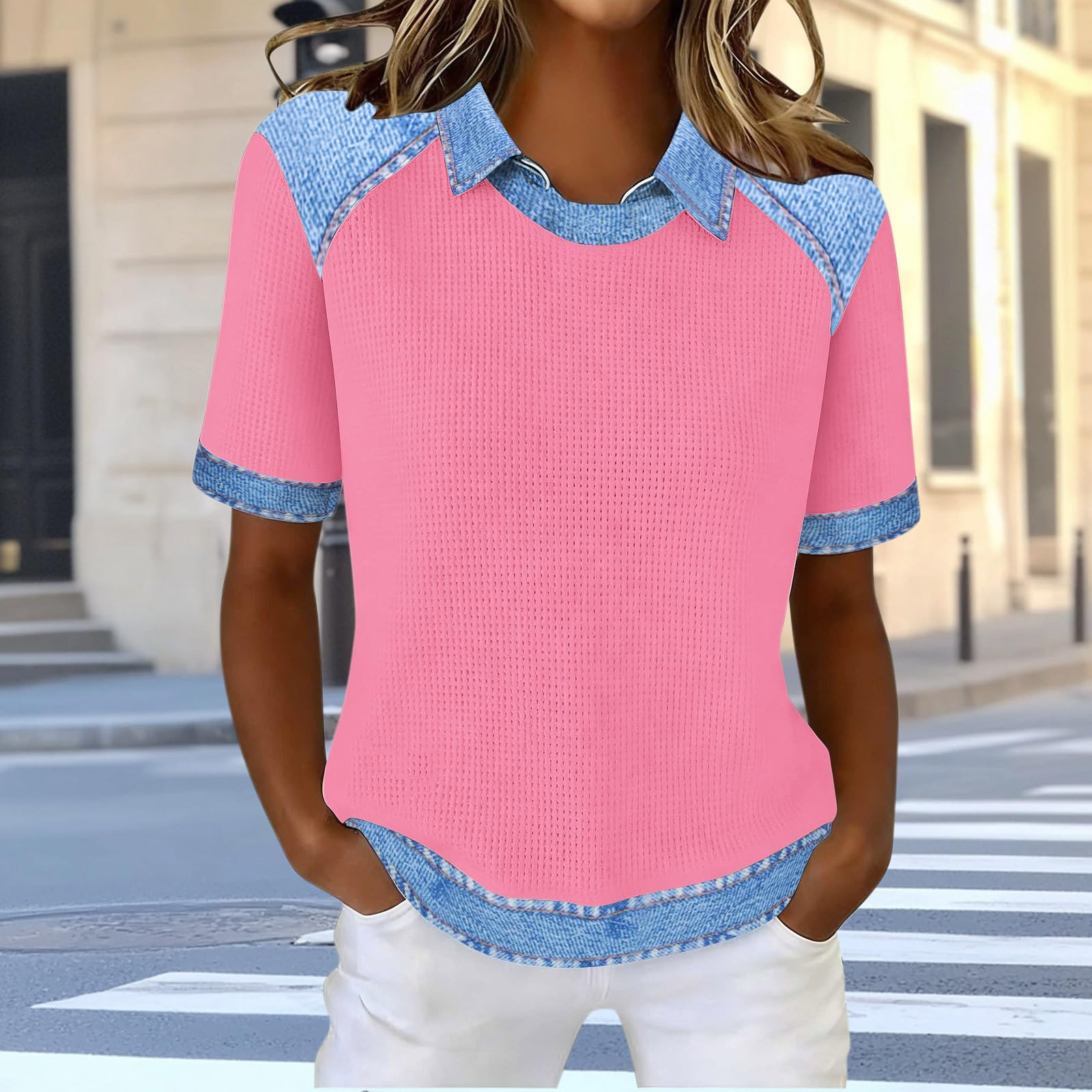 Fashionable Women s Short-Sleeve Stand Collar Top XL рожевий
Fashionable Women s Short-Sleeve Stand Collar Top XL рожевий
