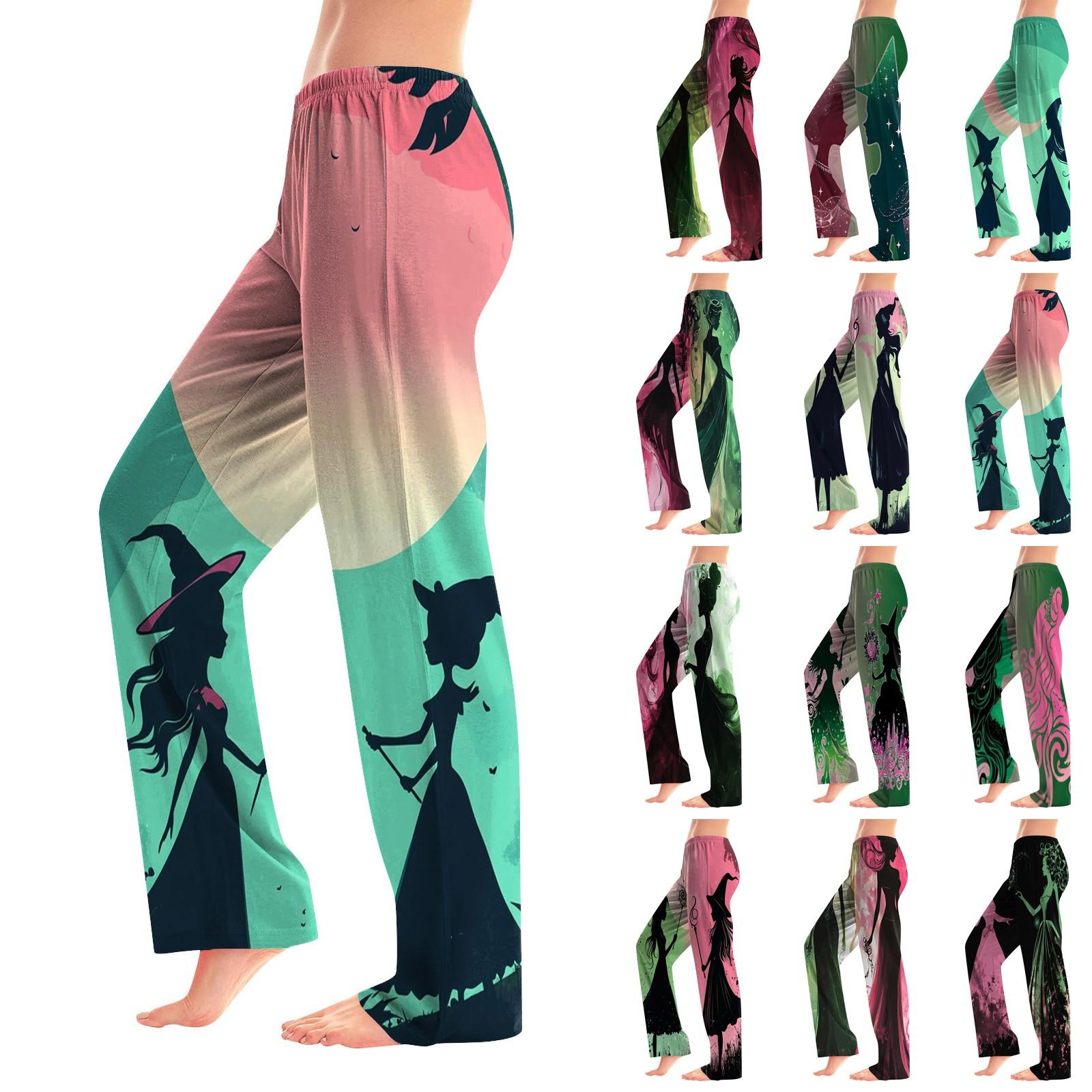 Women s Fashion Witch Print Trousers Casual Pants L чёрный 
Women s Fashion Witch Print Trousers Casual Pants L чёрный