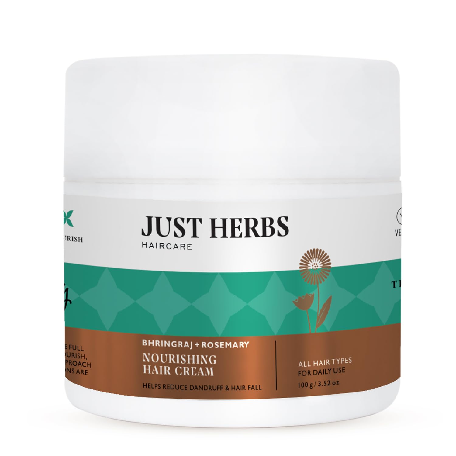 Just Herbs Питательный крем для волос для мужчин и женщин с Бринградж и Розмарином, Помогает уменьшить перхоть и выпадение волос 100 г
Just Herbs Питательный крем для волос для мужчин и женщин с Бринградж и Розмарином, Помогает уменьшить перхоть и выпадение волос 100 г
