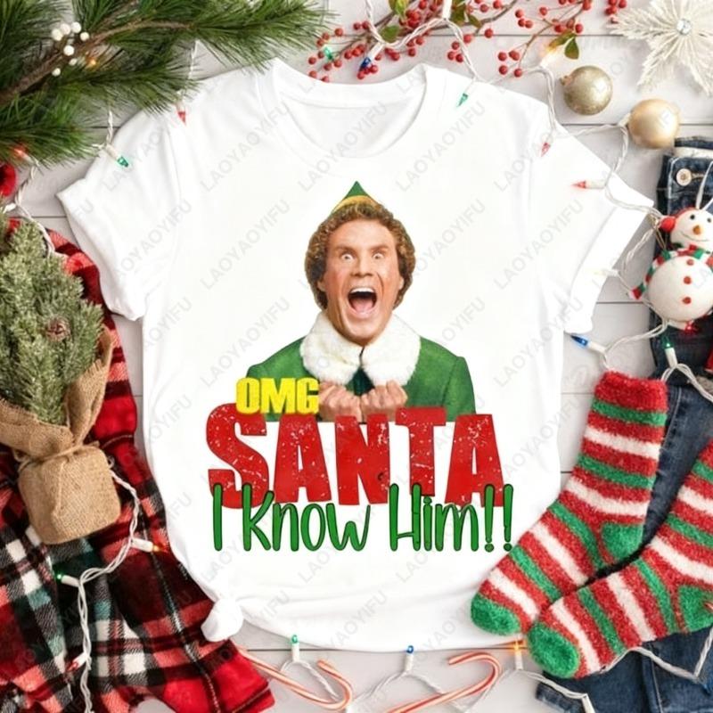 Elf Movie 90s Christmas Retro Unisex Adult Cotton Tshirts OMG Santa I Know Him Print Funny Festival Graphic Oneck Printed Tops 4XL
Elf Movie 90s Christmas Retro Unisex Adult Cotton Tshirts OMG Santa I Know Him Print Funny Festival Graphic Oneck Printed Tops 4XL