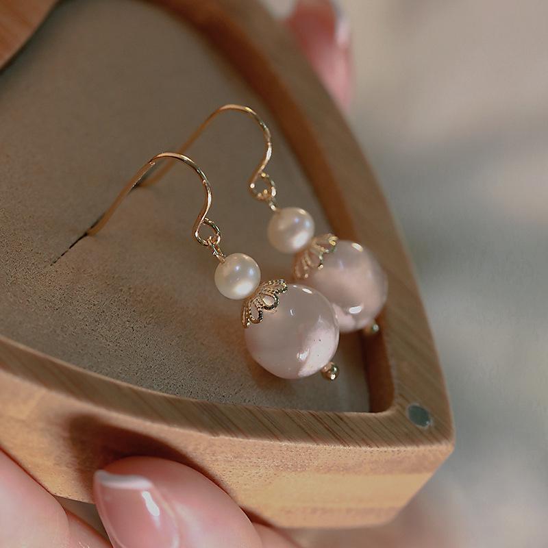 Changyi*Yunhe*Natural Cherry Blossom Agate Earrings for Women, Romantic Summer New Style, Niche Design, Internet Celebrity Favorite A pair of ear hooks For t
Changyi*Yunhe*Natural Cherry Blossom Agate Earrings for Women, Romantic Summer New Style, Niche Design, Internet Celebrity Favorite A pair of ear hooks For t