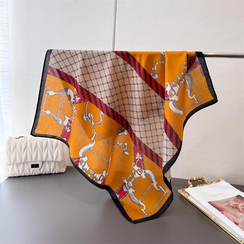 Horse Harness Chain Herringbone Cotton And Linen Small Square Scarf Silk Scarf Imitation Velvet Scarf Shawl Sun Protection Scarf One Size
Horse Harness Chain Herringbone Cotton And Linen Small Square Scarf Silk Scarf Imitation Velvet Scarf Shawl Sun Protection Scarf One Size