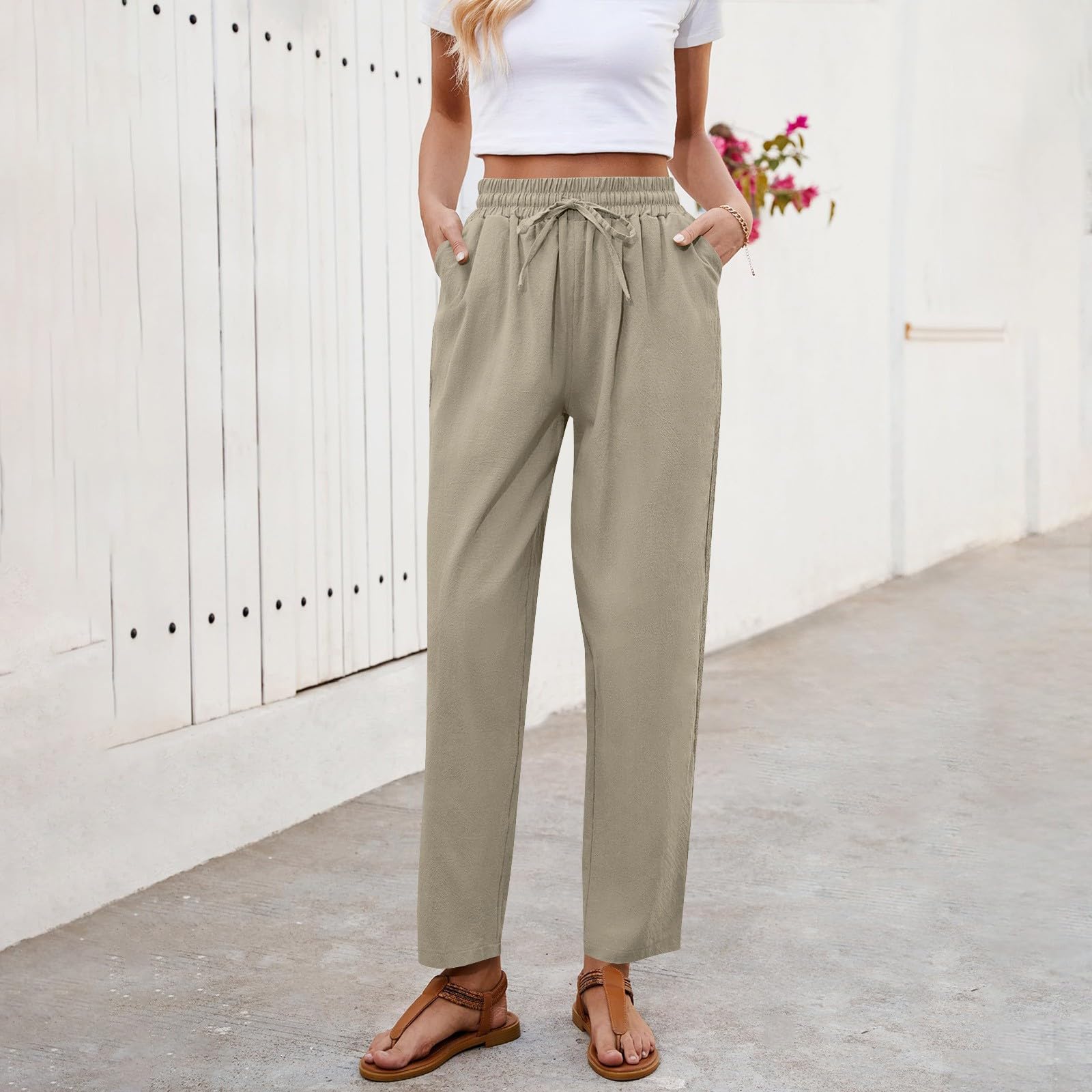 Women s Casual Pants High Waist Loose Pants Cotton And Linen Wide Leg Pants Slimming Trousers S
Women s Casual Pants High Waist Loose Pants Cotton And Linen Wide Leg Pants Slimming Trousers S