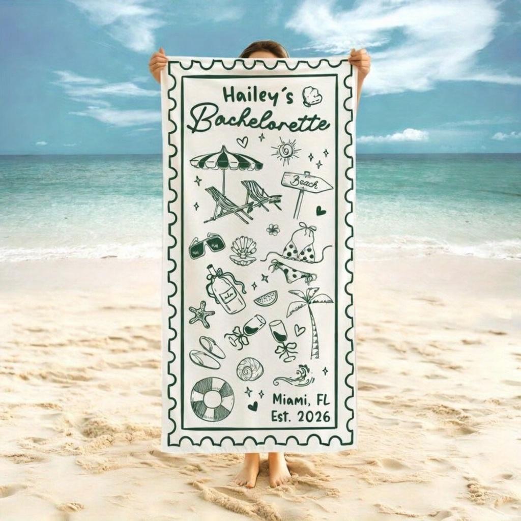 Bachelorette Party Beach Towel, Hand Drawn Doodle Flat Print, Summer Pool Party Decor, Gift for Bride Bridesmaids W40*H60(CM)
Bachelorette Party Beach Towel, Hand Drawn Doodle Flat Print, Summer Pool Party Decor, Gift for Bride Bridesmaids W40*H60(CM)
