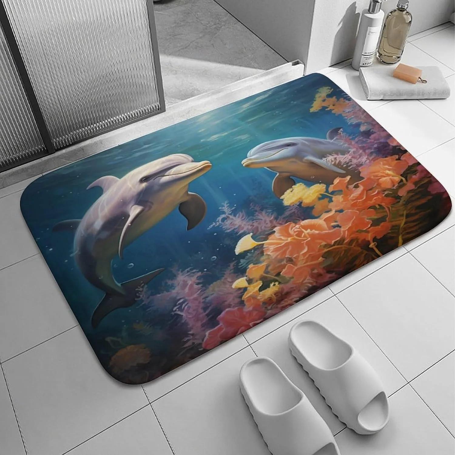 Deep Sea Dolphin Print Mat for Front Door Entrance Floor Decor Washable Carpet Non-slip Easy Clean Rug Bedroom Decoration 40x60cm 16x24 inch
Deep Sea Dolphin Print Mat for Front Door Entrance Floor Decor Washable Carpet Non-slip Easy Clean Rug Bedroom Decoration 40x60cm 16x24 inch