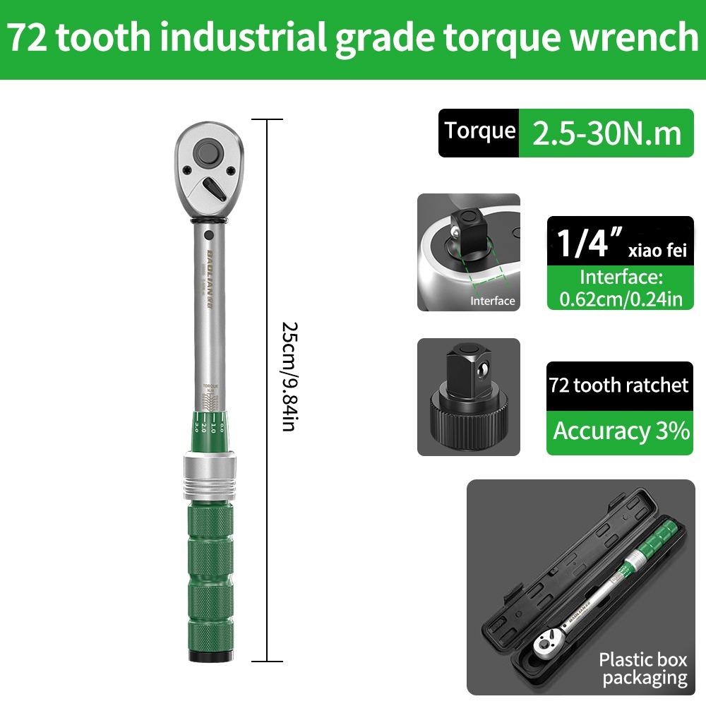 Adjustable Torque Wrench High Precision Quick Release Kilogram Wrench Non Slip Grip 72 Teeth Automotive Repair Tool
Adjustable Torque Wrench High Precision Quick Release Kilogram Wrench Non Slip Grip 72 Teeth Automotive Repair Tool