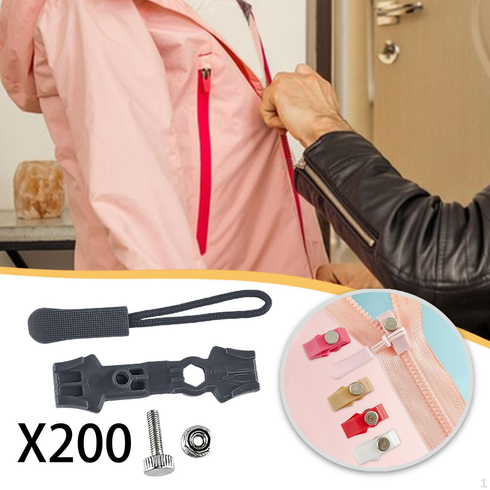 200 Pieces Jacket Zippers Repair Kit Zipper Sliders Pullers Accessories Detachable Pulls for Black
200 Pieces Jacket Zippers Repair Kit Zipper Sliders Pullers Accessories Detachable Pulls for Black