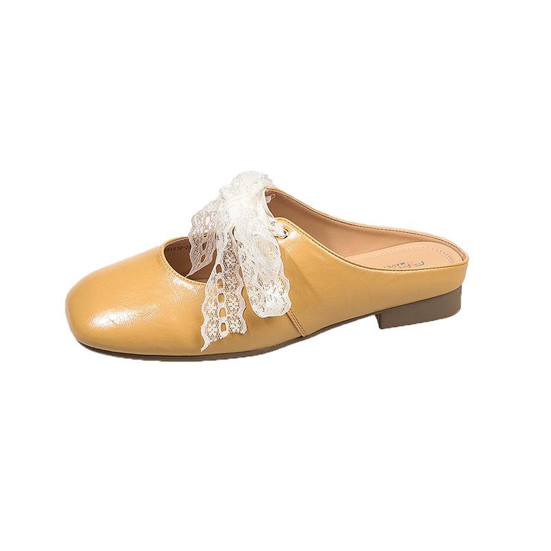 French Lace Bow Baotou Half Slippers Women s Wear Foreign Versatile Skinny Gentle Wind Square Head Flat Bottom Sandals 40
French Lace Bow Baotou Half Slippers Women s Wear Foreign Versatile Skinny Gentle Wind Square Head Flat Bottom Sandals 40