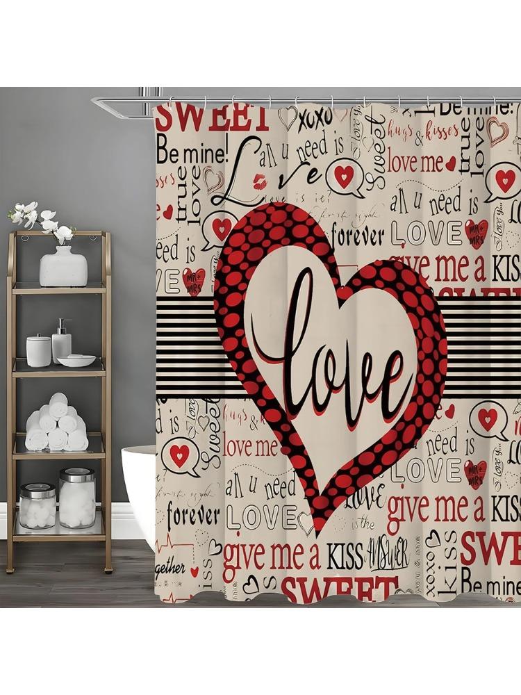 Valentine S Day Love Text Shower Curtain, Bathroom Decorative Shower Curtain, Waterproof Shower Curtain With Hooks W60H190(CM)-1 Pcs
Valentine S Day Love Text Shower Curtain, Bathroom Decorative Shower Curtain, Waterproof Shower Curtain With Hooks W60H190(CM)-1 Pcs