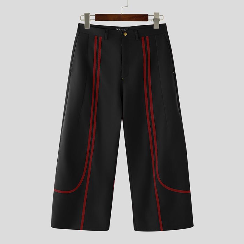 INCERUN Men Zipper Waist Striped Stitching Casual Cropped Wide Leg Pants S красный
INCERUN Men Zipper Waist Striped Stitching Casual Cropped Wide Leg Pants S красный