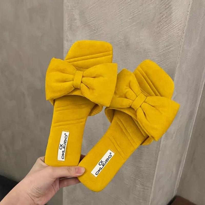 Fashion Women s Fashion Slippers Square Toe Butterfly-knot Flat Sole Women s Shoes Dress Outdoor Korean Style Summer Zapatillas De Mujer 40 жёлтый
Fashion Women s Fashion Slippers Square Toe Butterfly-knot Flat Sole Women s Shoes Dress Outdoor Korean Style Summer Zapatillas De Mujer 40 жёлтый